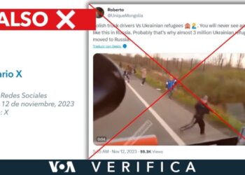 Falso que video muestre a conductor polaco tratando de arrollar a refugiados ucranianos