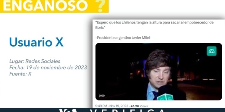 Video de Milei donde llama «empobrecedor» a Boric es de antes de ganar las elecciones de Argentina