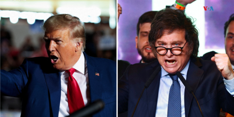 Expertos evalúan en qué temas coinciden y en cuáles difieren el presidente electo de Argentina Milei y Trump