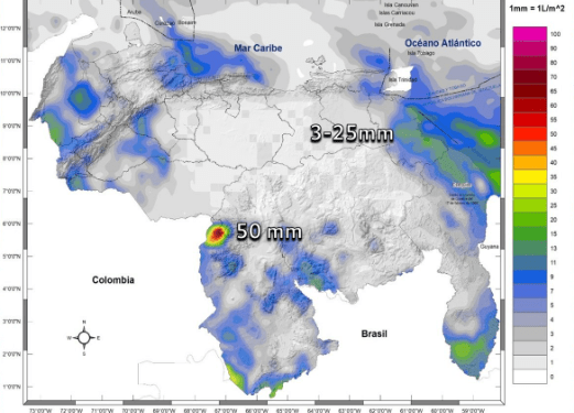 Inameh pronosticó nubosidad y lluvias en algunos estados de Venezuela este #24Nov