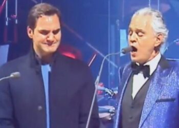 Roger Federer lloró de emoción al compartir el escenario con Andrea Bocelli (VIDEO)