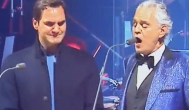 Roger Federer lloró de emoción al compartir el escenario con Andrea Bocelli (VIDEO)