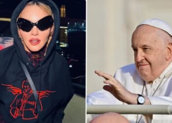 El polémico vestuario de Madonna en Italia con la imagen del papa Francisco
