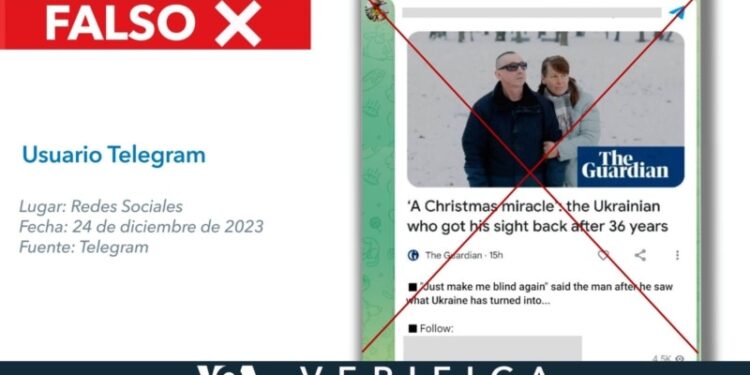 No, este hombre no deseó “volver a estar ciego” para no ver el estado actual de Ucrania