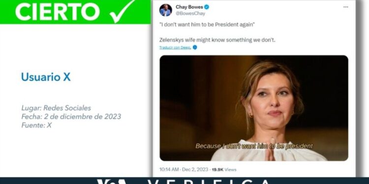 Olena Zelenska sí dijo “no quiero que Zelenskyy sea presidente otra vez”