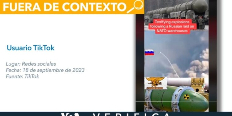 Este video no muestra el ataque ruso a una bodega de armas de la OTAN