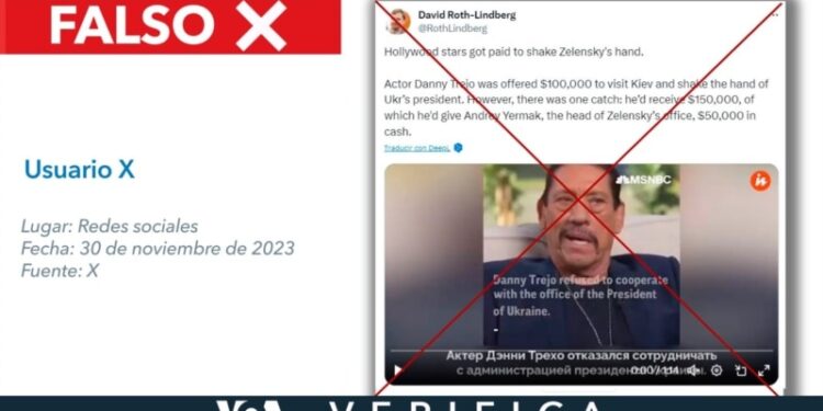 Es falso que MSNBC reportó que le ofrecieron dinero a Danny Trejo para visitar Ucrania
