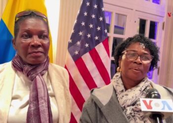 Integrantes del grupo de alabaos Pascual de Adagoya, presentes en la celebración colombiana