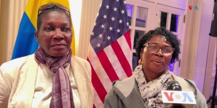 Integrantes del grupo de alabaos Pascual de Adagoya, presentes en la celebración colombiana