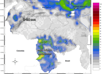 Inameh prevé lluvias en algunas áreas de Venezuela este #15Dic
