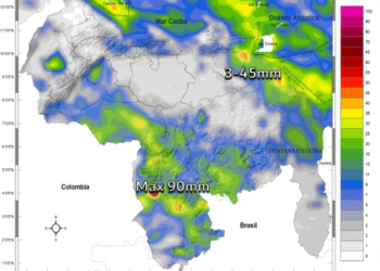 Inameh prevé nubosidad y lluvias en gran parte de Venezuela este #8Dic
