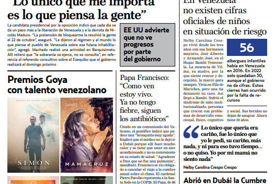 Portadas de este viernes 1 de diciembre de 2023