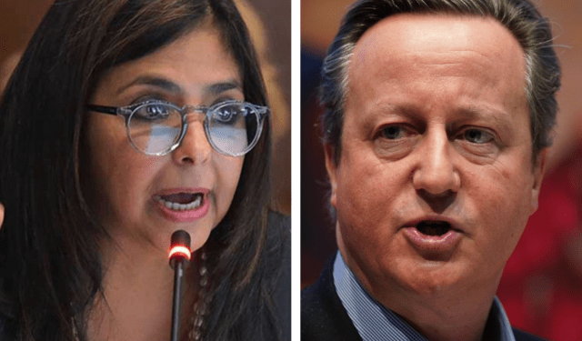 Delcy Rodríguez atacó a David Cameron tras su declaración sobre el Esequibo
