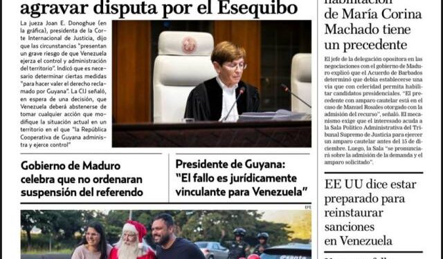 Portadas de este sábado 2 de diciembre de 2023