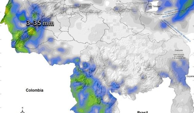 Inameh prevé nubosidad y lluvia en algunos estados de Venezuela este #17Dic