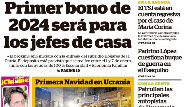 Portadas de este martes 26 de diciembre de 2023