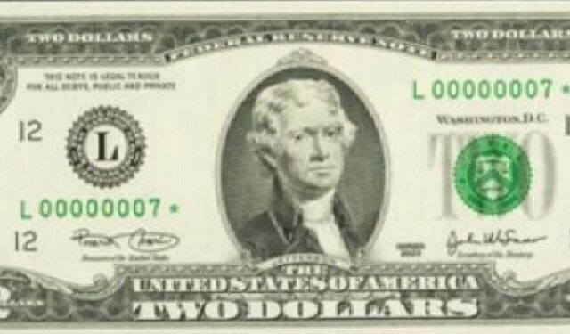 El curioso número de serie que hace que un billete de dos dólares pueda valer miles