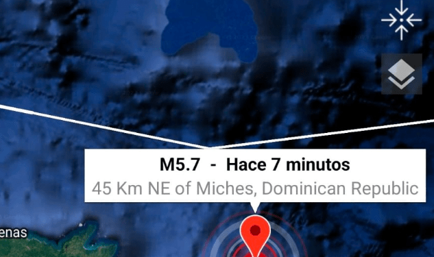 Se registra un temblor de magnitud 5,4 en el este de República Dominicana