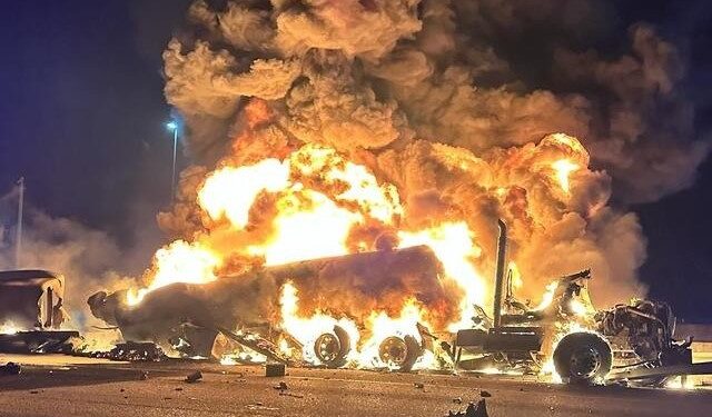 Aterrador: camión cisterna de combustible se estrelló en autopista de Florida y provocó enorme bola de fuego