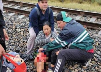 Terrible accidente en México: Migrante venezolana casi pierde la pierna al intentar abordar un tren