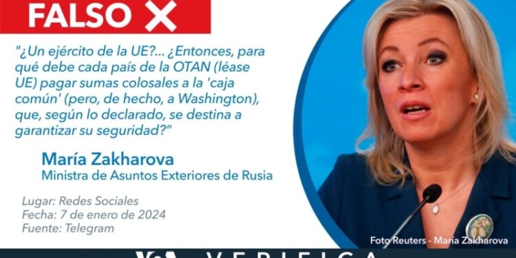 Rusia sugiere que la Unión Europea financia a EEUU a través de la OTAN, pero esto es falso
