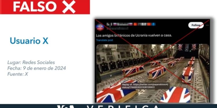 Esta imagen no corresponde a los ataúdes de soldados británicos fallecidos en Ucrania