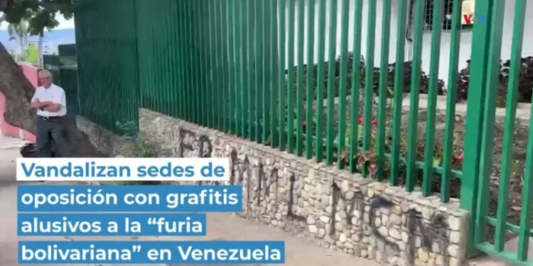 Vandalizan sedes de oposición con grafitis alusivos a la “furia bolivariana” en Venezuela