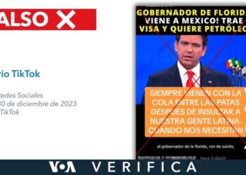 Falso que el gobernador de Florida Ron DeSantis haya anunciado una visita urgente a México para ofrecer visas por petróleo
