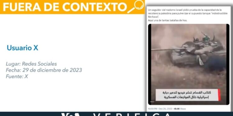 Este video no muestra la explosión de un tanque israelí sino de un T-90M ruso