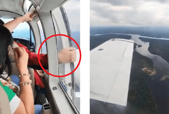 ¡Tremendo susto! A este gobernador chavista se le abrió la ventana de la avioneta en pleno vuelo (VIDEO)