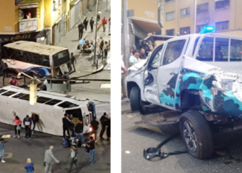 Aparatoso accidente entre patrulla policial y autobús deja un muerto en Caracas (Fotos)