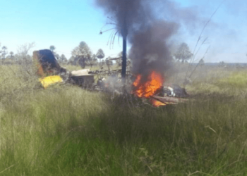 Aeronave se estrelló e incendió en Paraguay, pero su piloto sobrevivió para contarlo