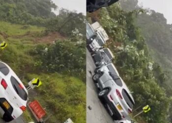 El momento exacto cuando ocurrió el derrumbe que dejó varias personas sepultadas en Chocó (Video)