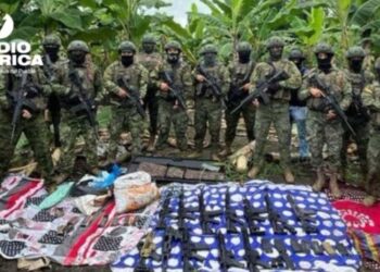 Hallan unas diez toneladas de droga y 12 fusiles escondidos en Ecuador