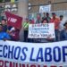 Trades and unions marched in Valencia for the rescue of Venezuelan democracy and the publication of an electoral schedule