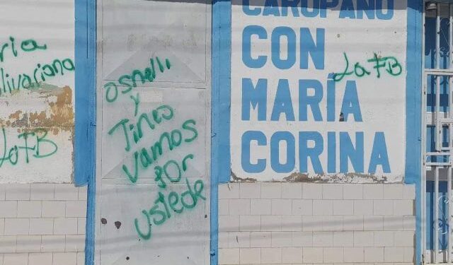 Vandalizan sedes de Colegio de Profesores y del Voluntariado con María Corina en Carúpano (FOTOS)