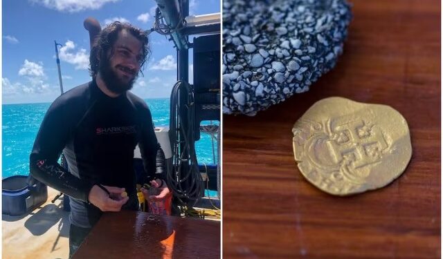 VIDEO: buceaba en los Cayos de Florida y encontró una moneda de oro de más de 400 años que vale una fortuna