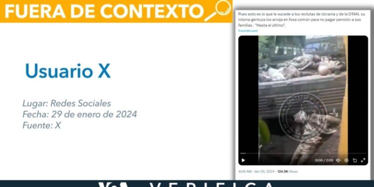 Este video no muestra una fosa común de militares ucranianos fallecidos en la guerra con Rusia