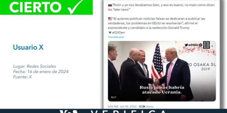 Es cierto que Donald Trump señaló: “Putin y yo nos llevamos bien”