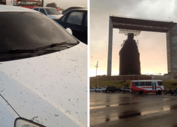 Video VIRAL: curiosa “lluvia de cenizas” cubrió el Manto de María en Barquisimeto justo antes de una boda