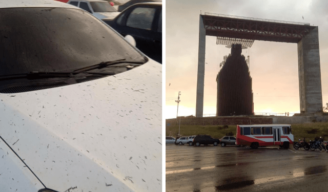 Video VIRAL: curiosa “lluvia de cenizas” cubrió el Manto de María en Barquisimeto justo antes de una boda
