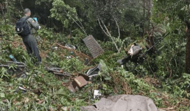 Hallaron helicóptero Black Hawk de la policía colombiana que se accidentó en Antioquia