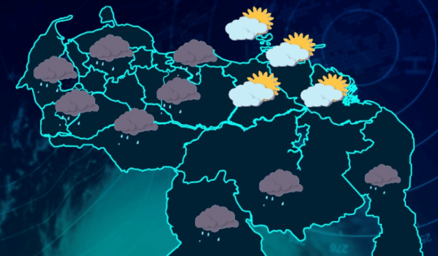 Inameh prevé nubosidad y lluvias en gran parte de Venezuela este #10Feb
