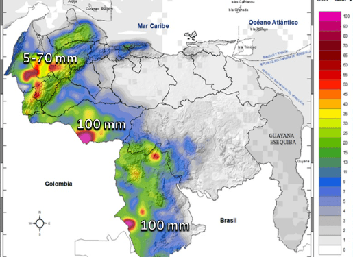 Inameh prevé nubosidad y lluvias en algunas zonas de Venezuela este #4Feb