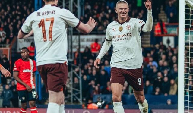 Manchester City aplastó al Luton Town con cinco goles de Haaland en la Copa de Inglaterra