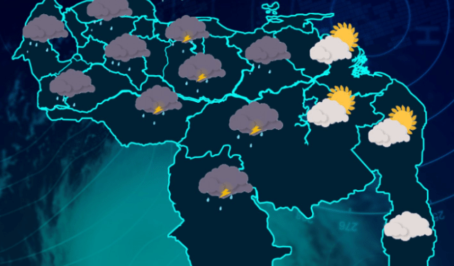 Inameh prevé lluvias de intensidad variable en varios estados de Venezuela este #8Feb