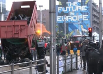 Decenas de tractores toman Bruselas en nueva protesta durante consejo ministros europeos
