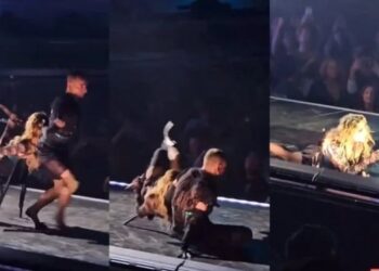 ¡Allá rodó!, el momento en que bailarín tiró al suelo a Madonna durante su concierto en Seattle (VIDEO)