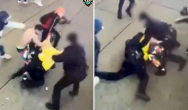 Riéndose y haciendo gestos obscenos: liberaron a venezolanos que propinaron brutal golpiza a policías en Times Square