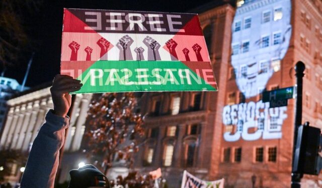 Protesta en favor de Gaza bloqueó la principal vía de acceso de Joe Biden al Capitolio